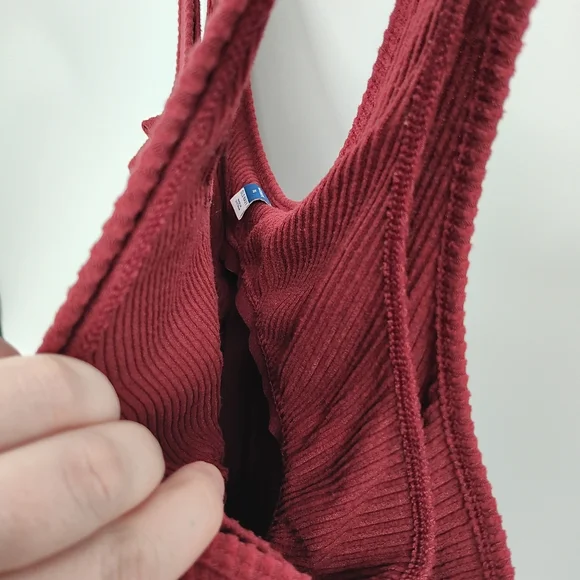 Old Navy Red Ribbed Jumpsuit - Picture 2 of 5
